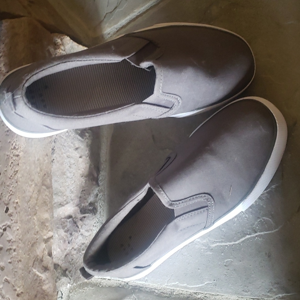 - A New Day  gray canvas slip on shoes size 7